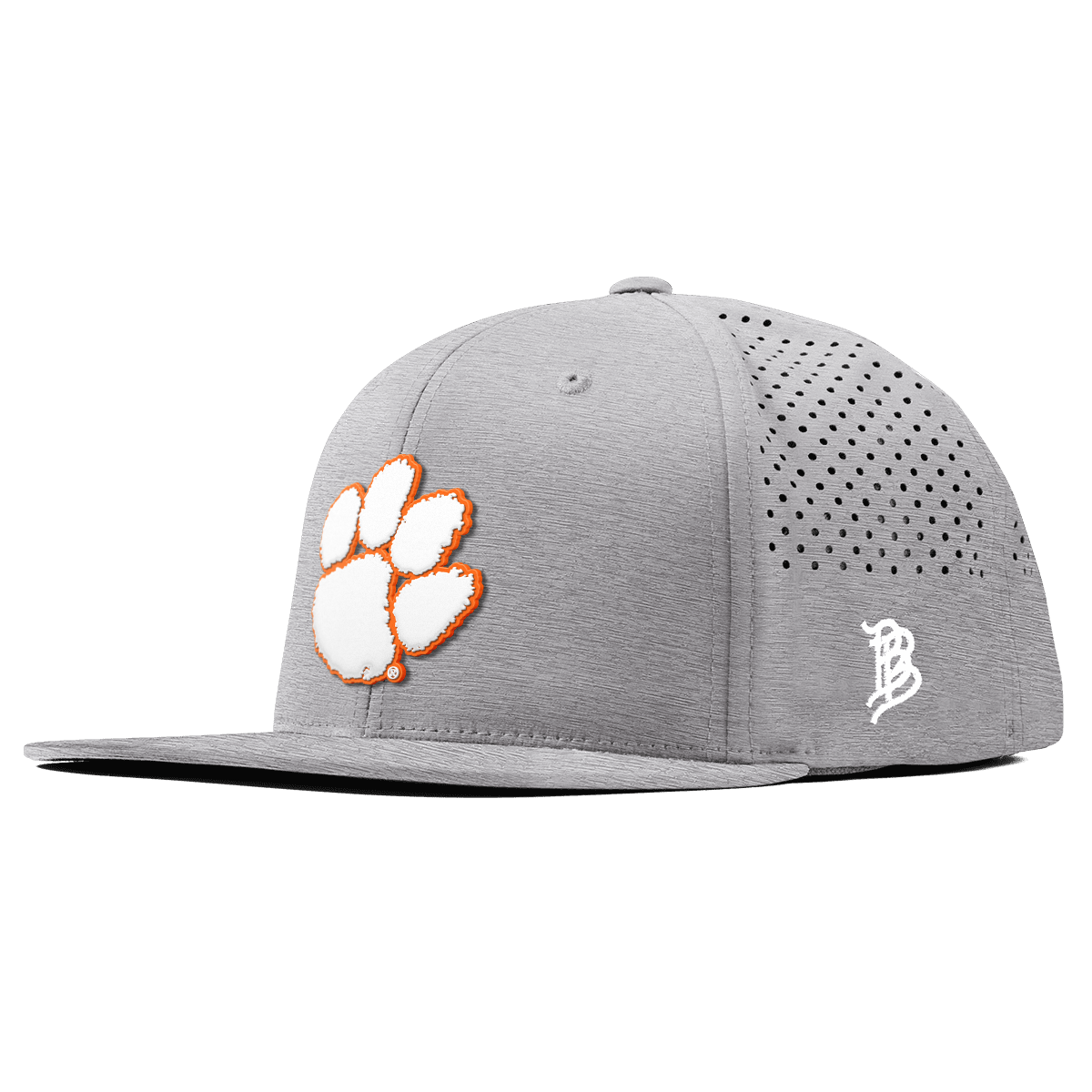 Clemson University "Clemson Tigers Paw" Flat Performance Heather Gray