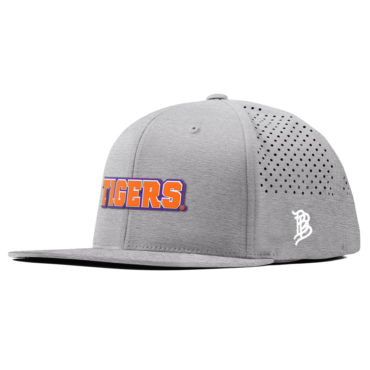 Clemson University "Clemson Tigers Block" Flat Performance Heather Gray