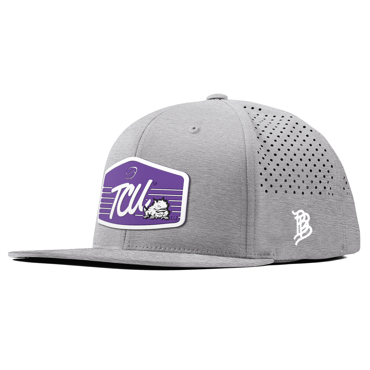 Texas Christian University "Horned Frogs Football" Flat Performance Heather Gray
