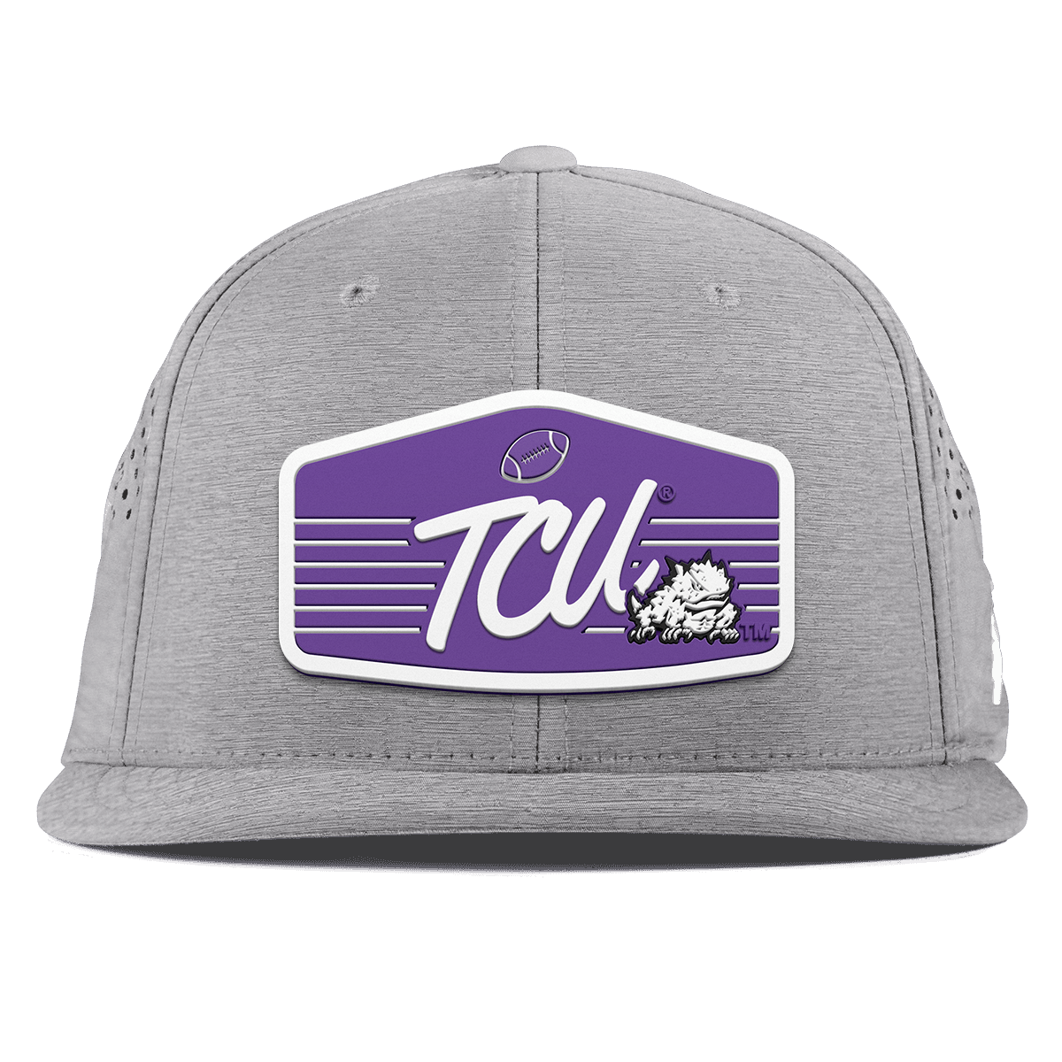 Texas Christian University "Horned Frogs Football" Flat Performance Heather Gray