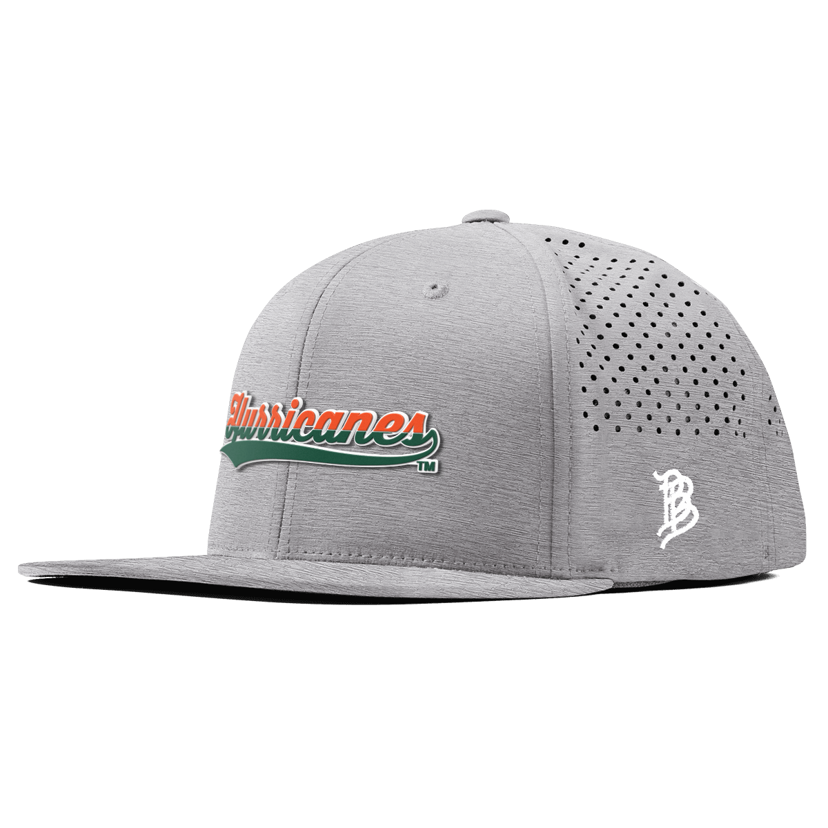 University of Miami "Hurricanes Script" Flat Performance Heather Gray
