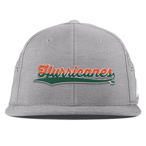 University of Miami "Hurricanes Script" Flat Performance Heather Gray