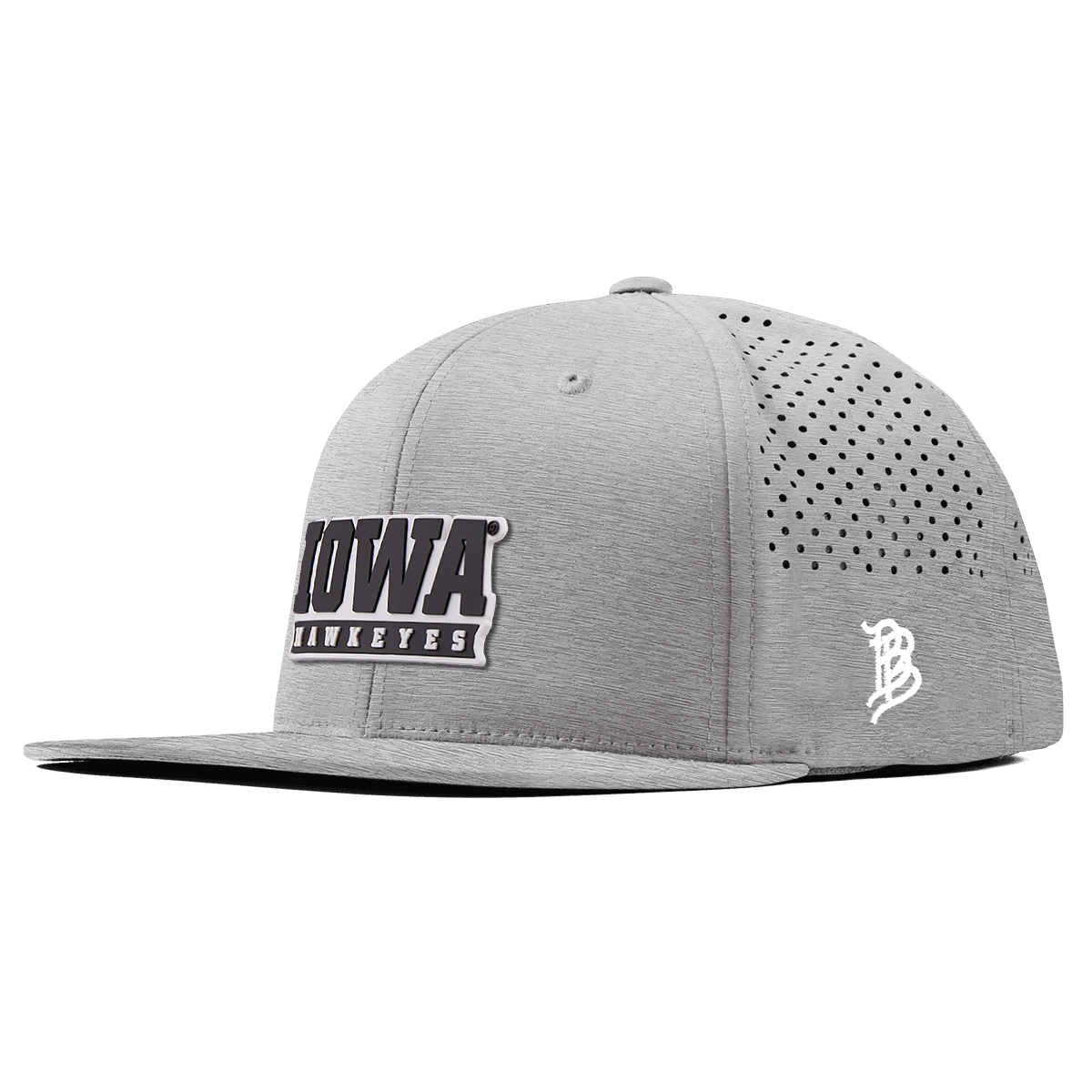 University of Iowa "Iowa Hawkeyes Block" Flat Performance Heather Gray