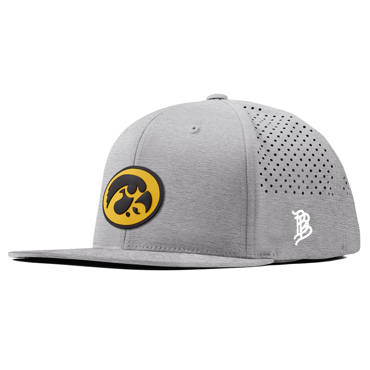 University of Iowa "Iowa Hawkeyes Team Logo" Flat Performance Heather Gray