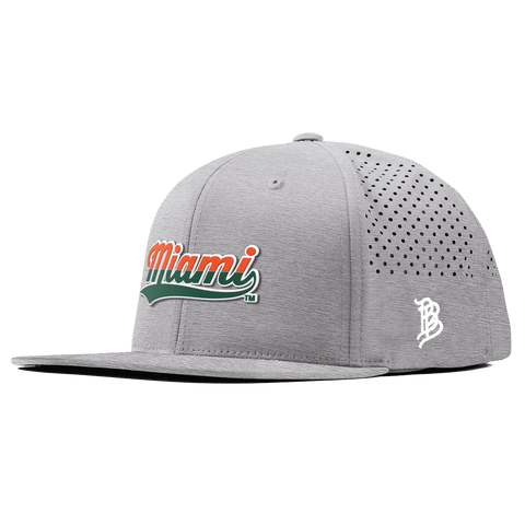 University of Miami "Miami Script" Flat Performance Heather Gray