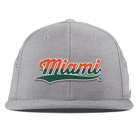 University of Miami "Miami Script" Flat Performance Heather Gray