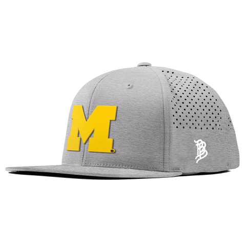 University of Michigan "Michigan Gold Block" Flat Performance Heather Gray