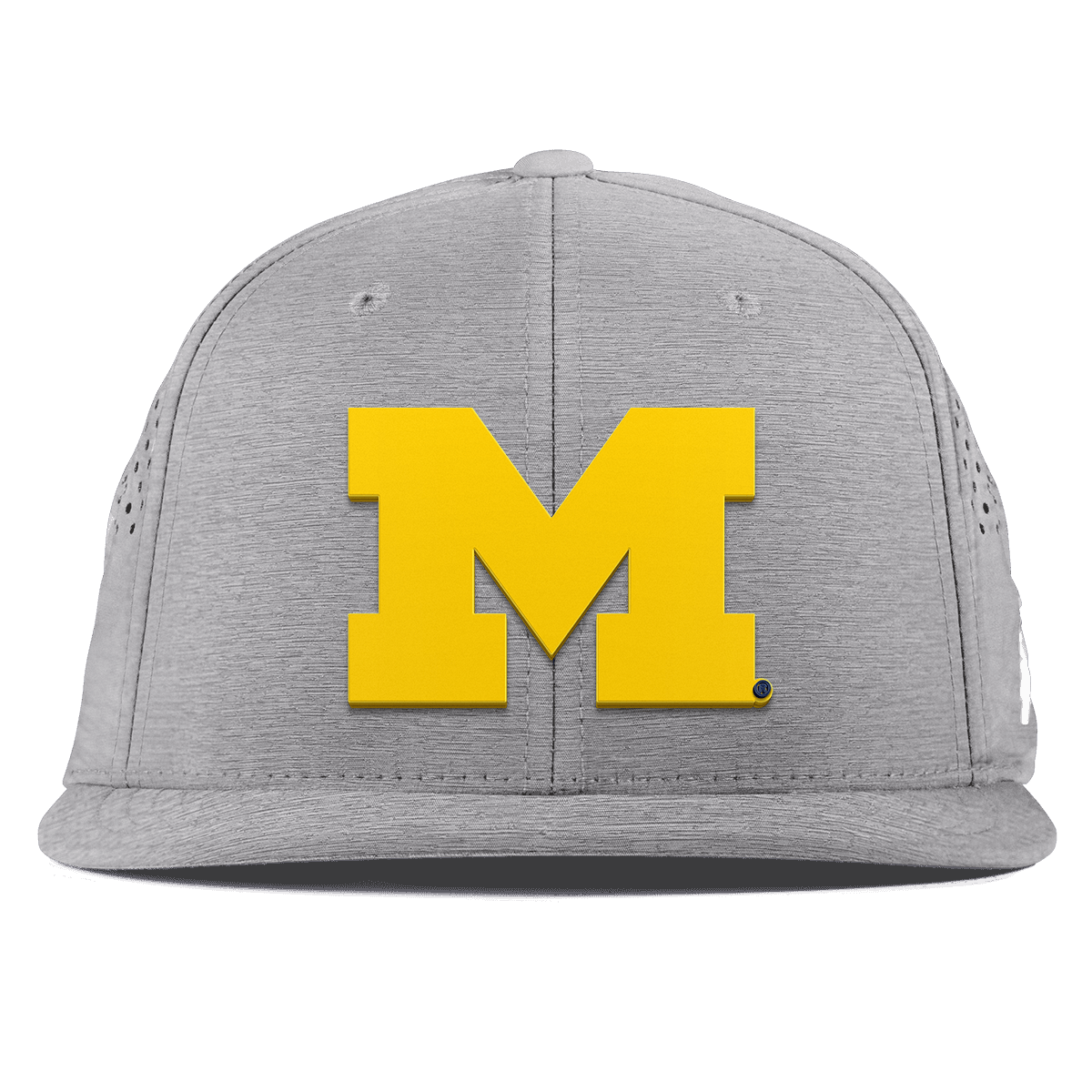 University of Michigan "Michigan Gold Block" Flat Performance Heather Gray
