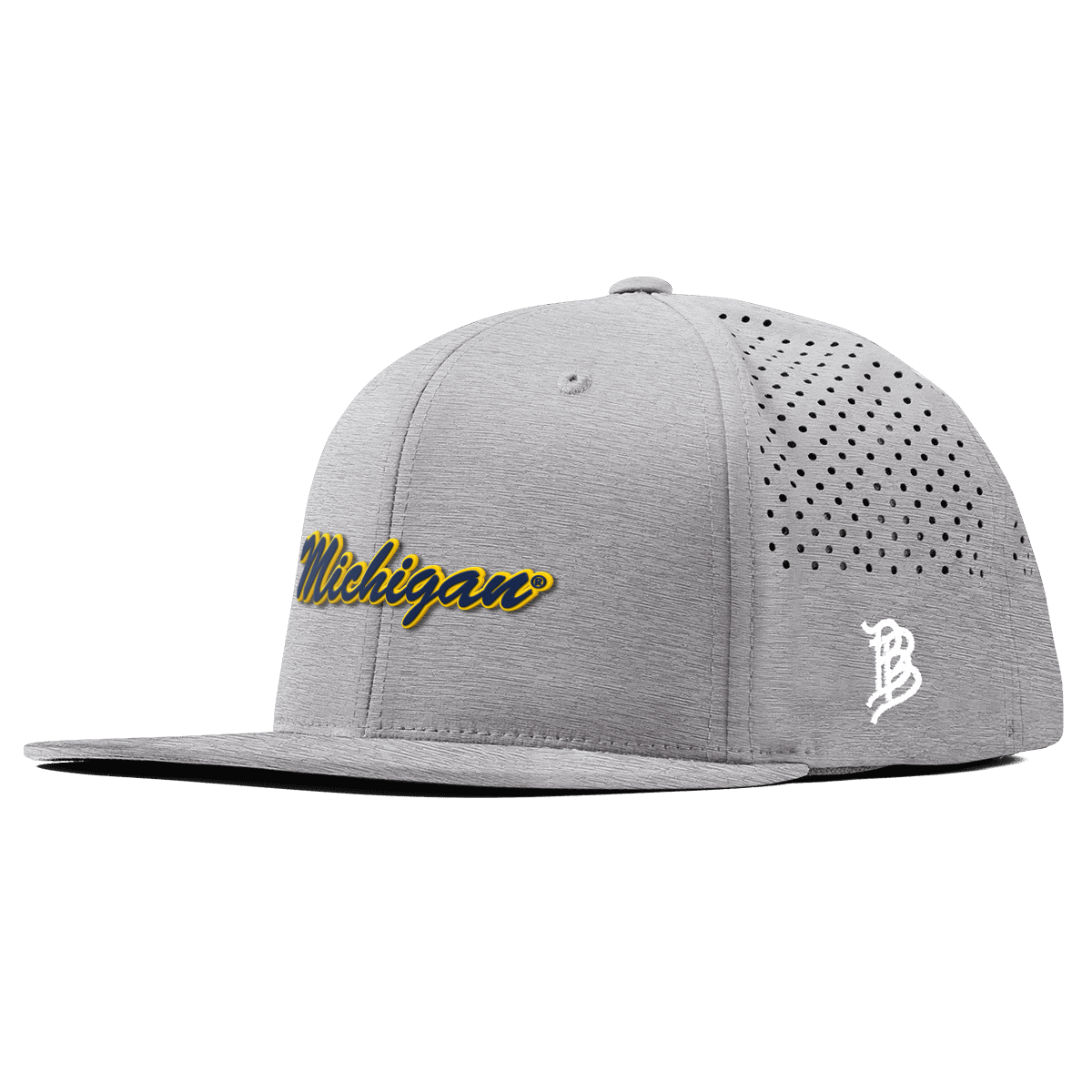 University of Michigan "Michigan Script" Flat Performance Heather Gray