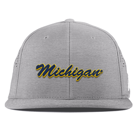 University of Michigan "Michigan Script" Flat Performance Heather Gray