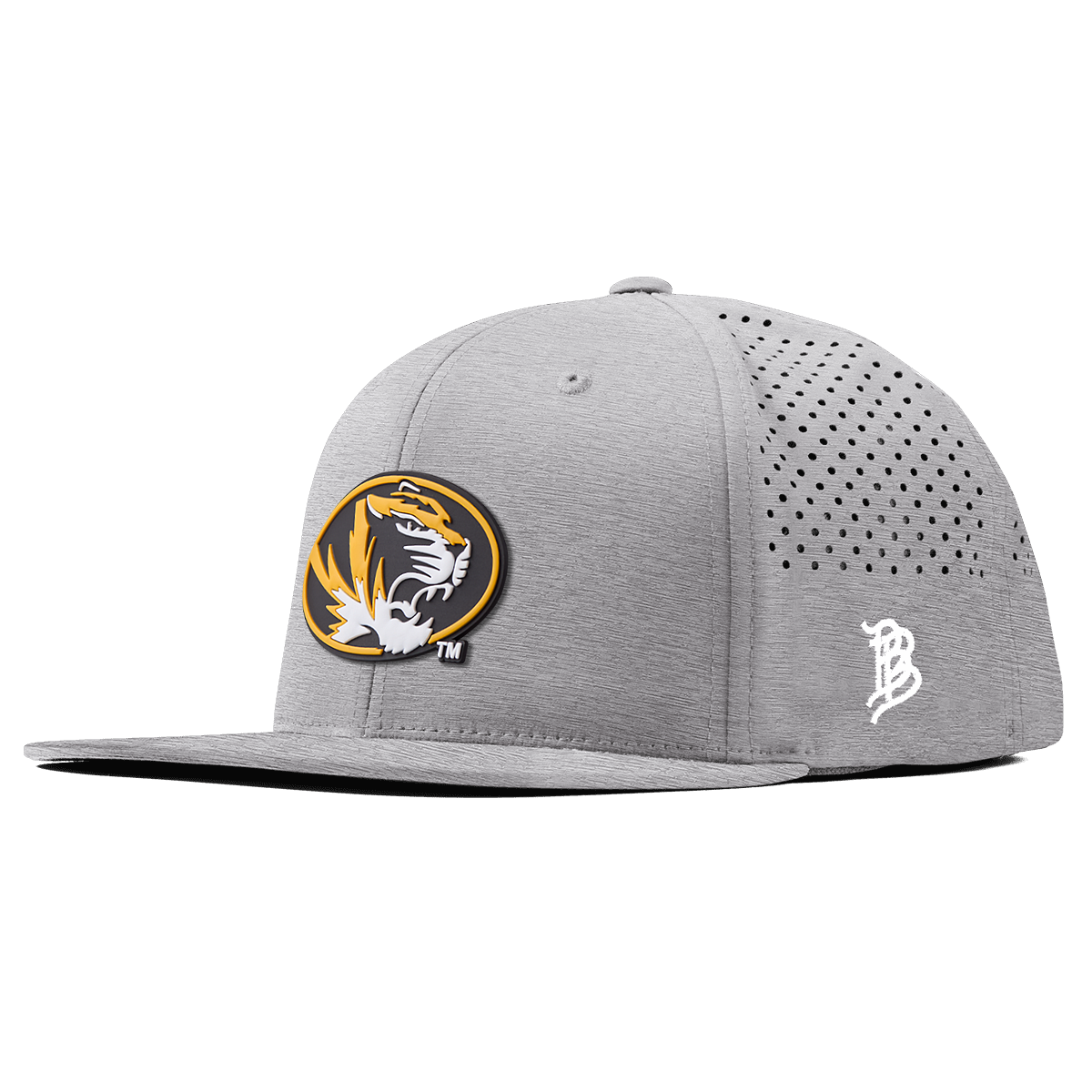 University of Missouri "Missouri Tigers Badge" Flat Performance Heather Gray