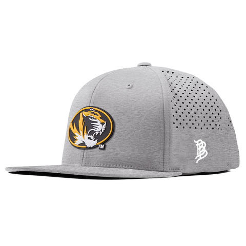 University of Missouri "Missouri Tigers Badge" Flat Performance Heather Gray