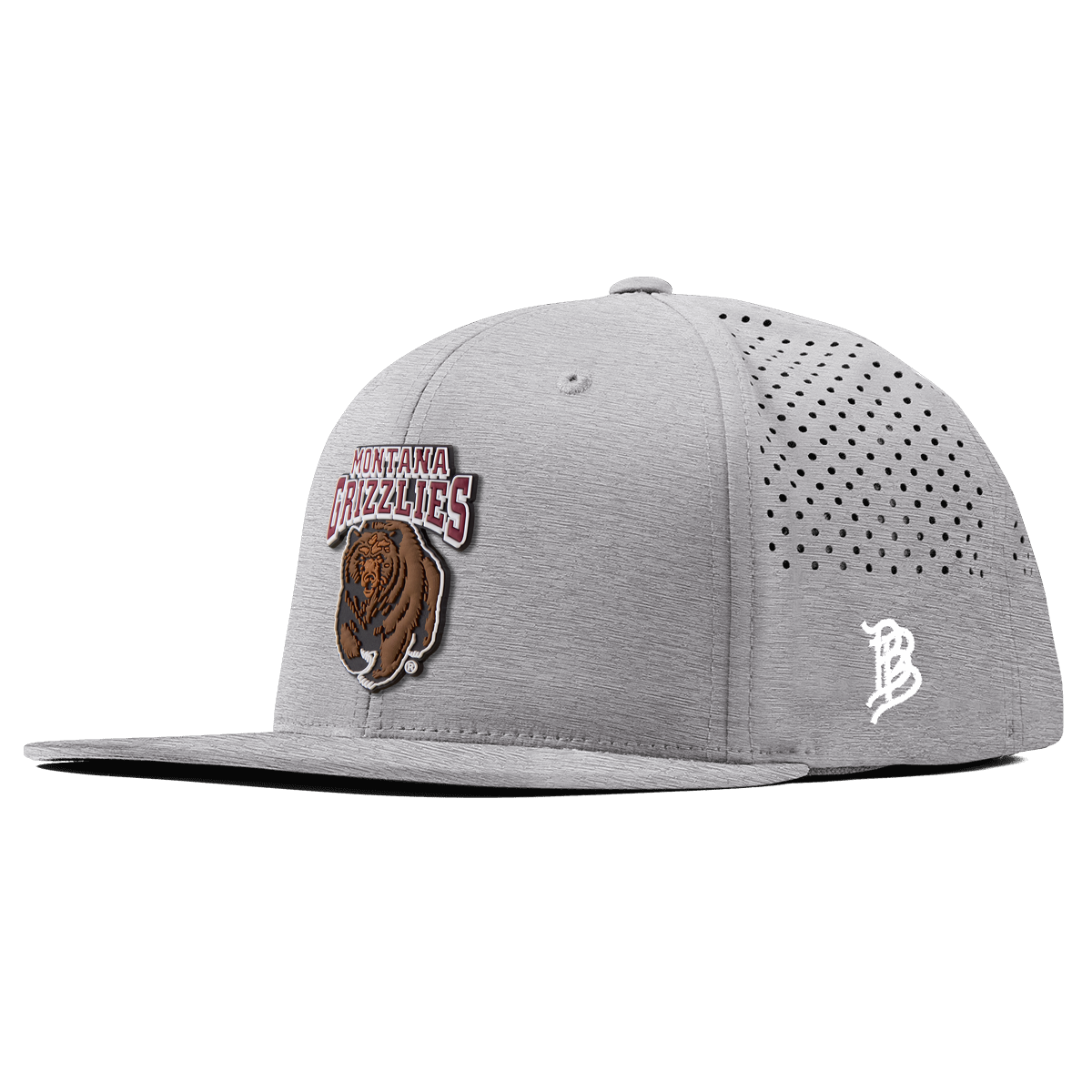 University of Montana "Montana Grizzlies Team Logo" Flat Performance Heather Gray
