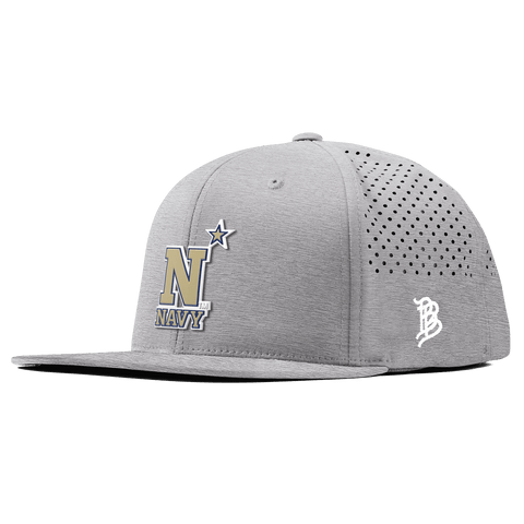 United States Naval Academy "Naval Academy Team Logo Gold" Flat Performance Heather Gray