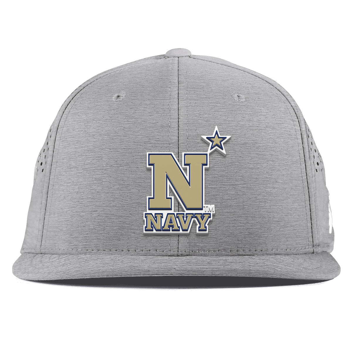 United States Naval Academy "Naval Academy Team Logo Gold" Flat Performance Heather Gray