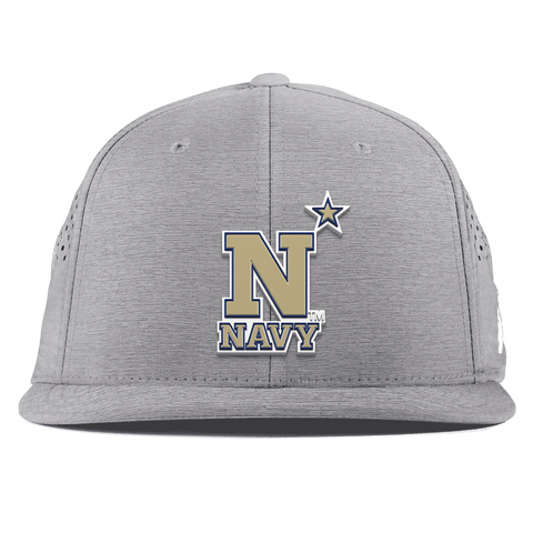 United States Naval Academy "Naval Academy Team Logo Gold" Flat Performance Heather Gray