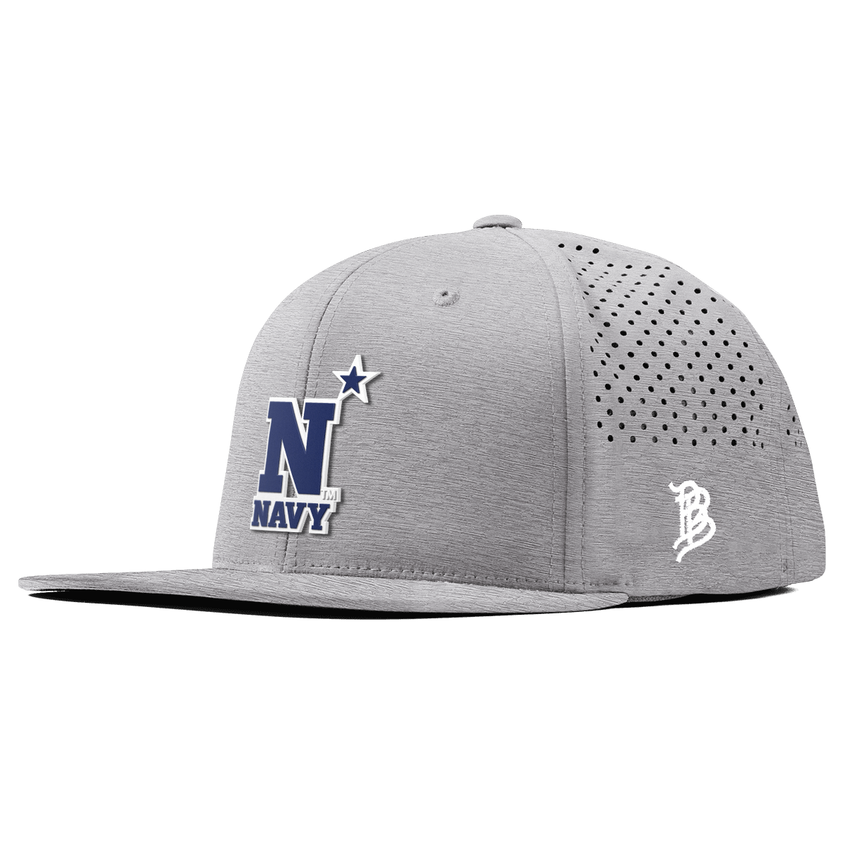 United States Naval Academy "Naval Academy Team Logo Navy" Flat Performance Heather Gray