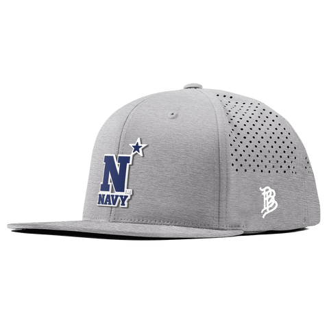 United States Naval Academy "Naval Academy Team Logo Navy" Flat Performance Heather Gray