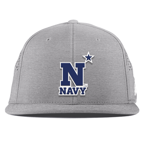 United States Naval Academy "Naval Academy Team Logo Navy" Flat Performance Heather Gray