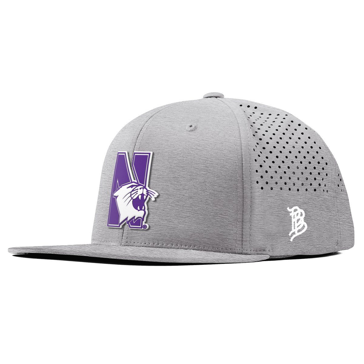 Northwestern University "Northwestern Block Logo" Flat Performance Heather Gray