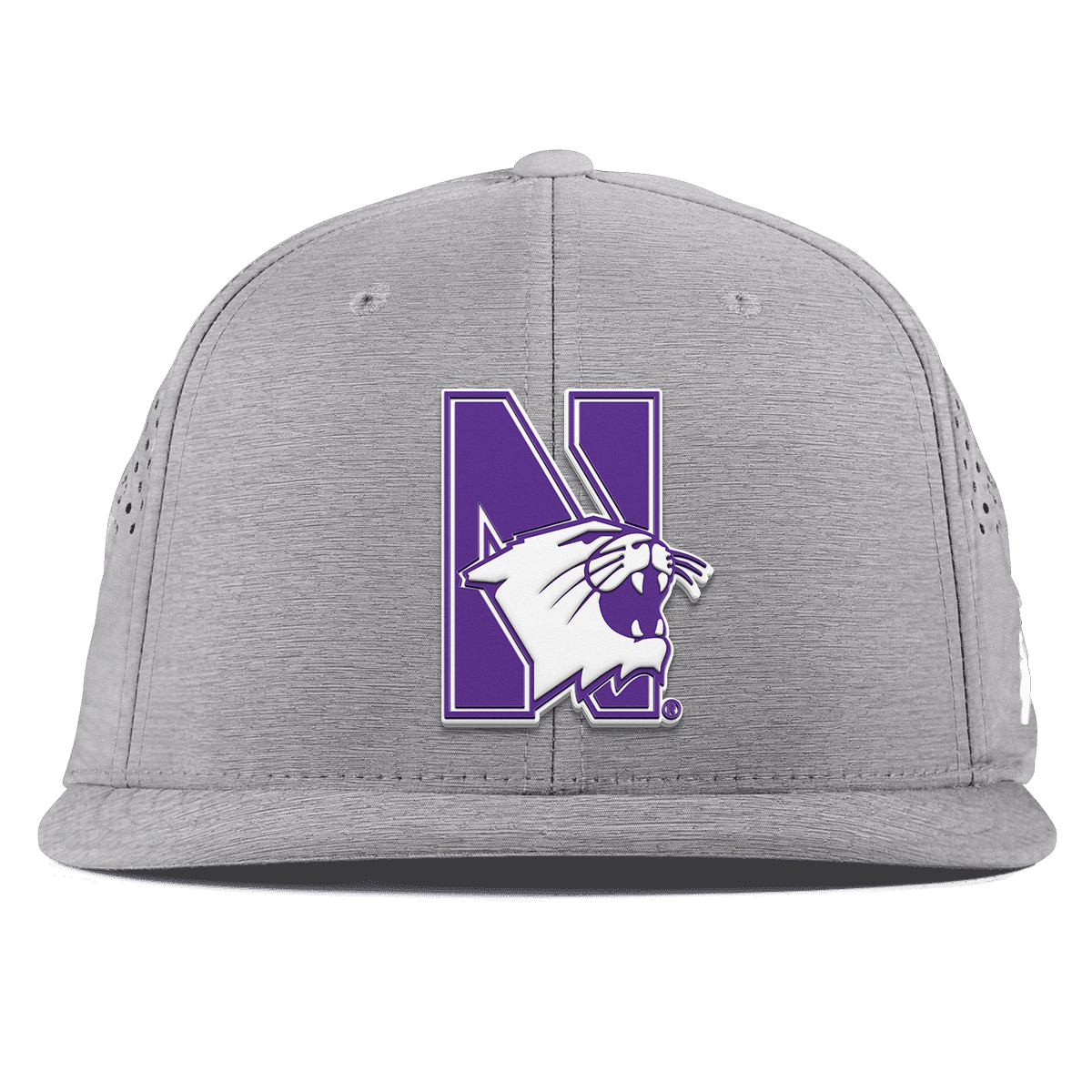 Northwestern University "Northwestern Block Logo" Flat Performance Heather Gray