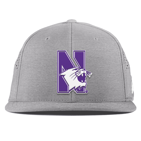 Northwestern University "Northwestern Block Logo" Flat Performance Heather Gray