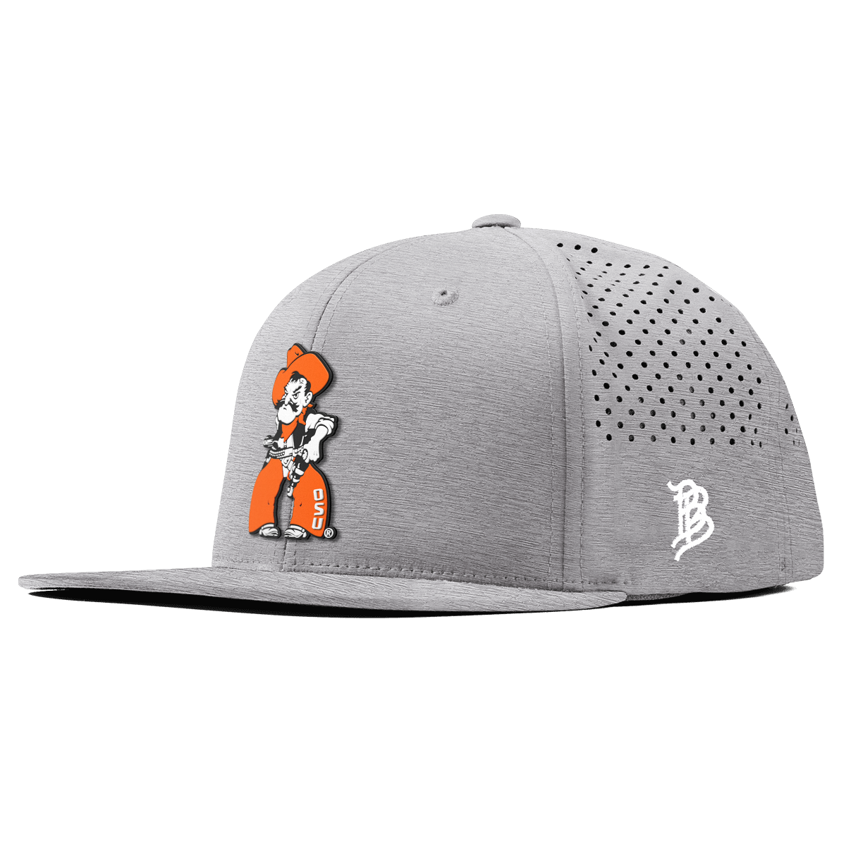Oklahoma State University "Pistol Pete Quickdraw" Flat Performance Heather Gray