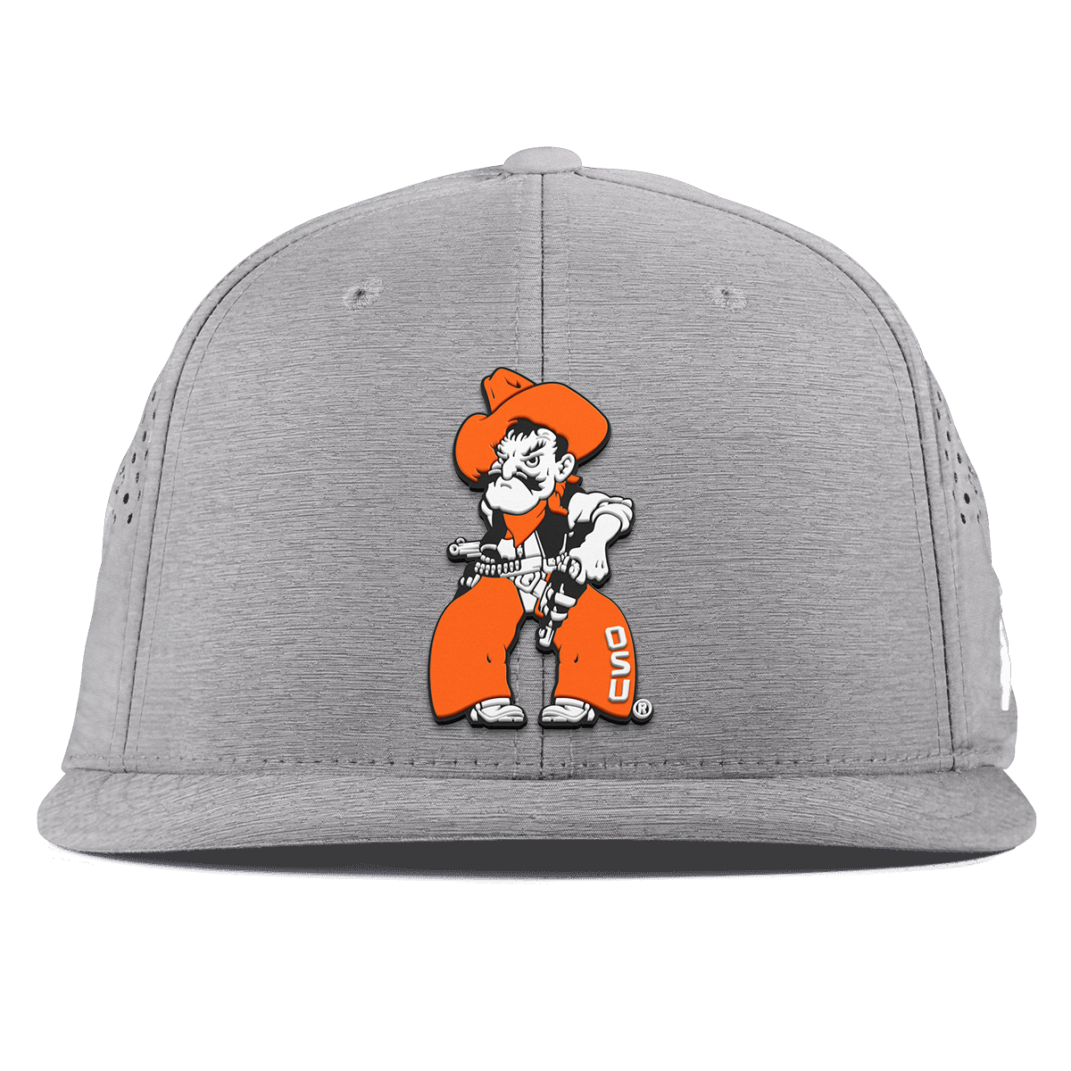 Oklahoma State University "Pistol Pete Quickdraw" Flat Performance Heather Gray