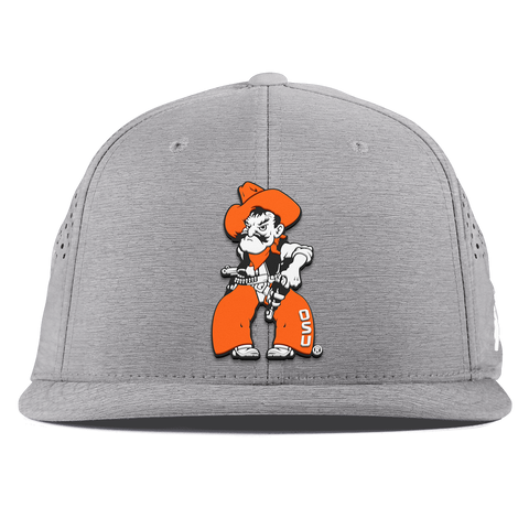Oklahoma State University "Pistol Pete Quickdraw" Flat Performance Heather Gray