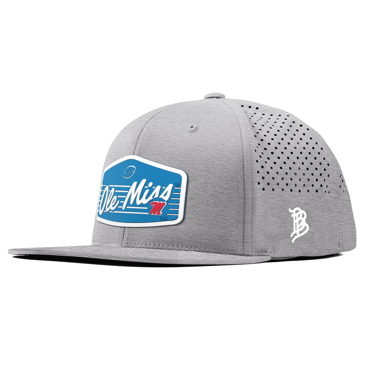 University of Mississippi "Rebel Football" Flat Performance Heather Gray
