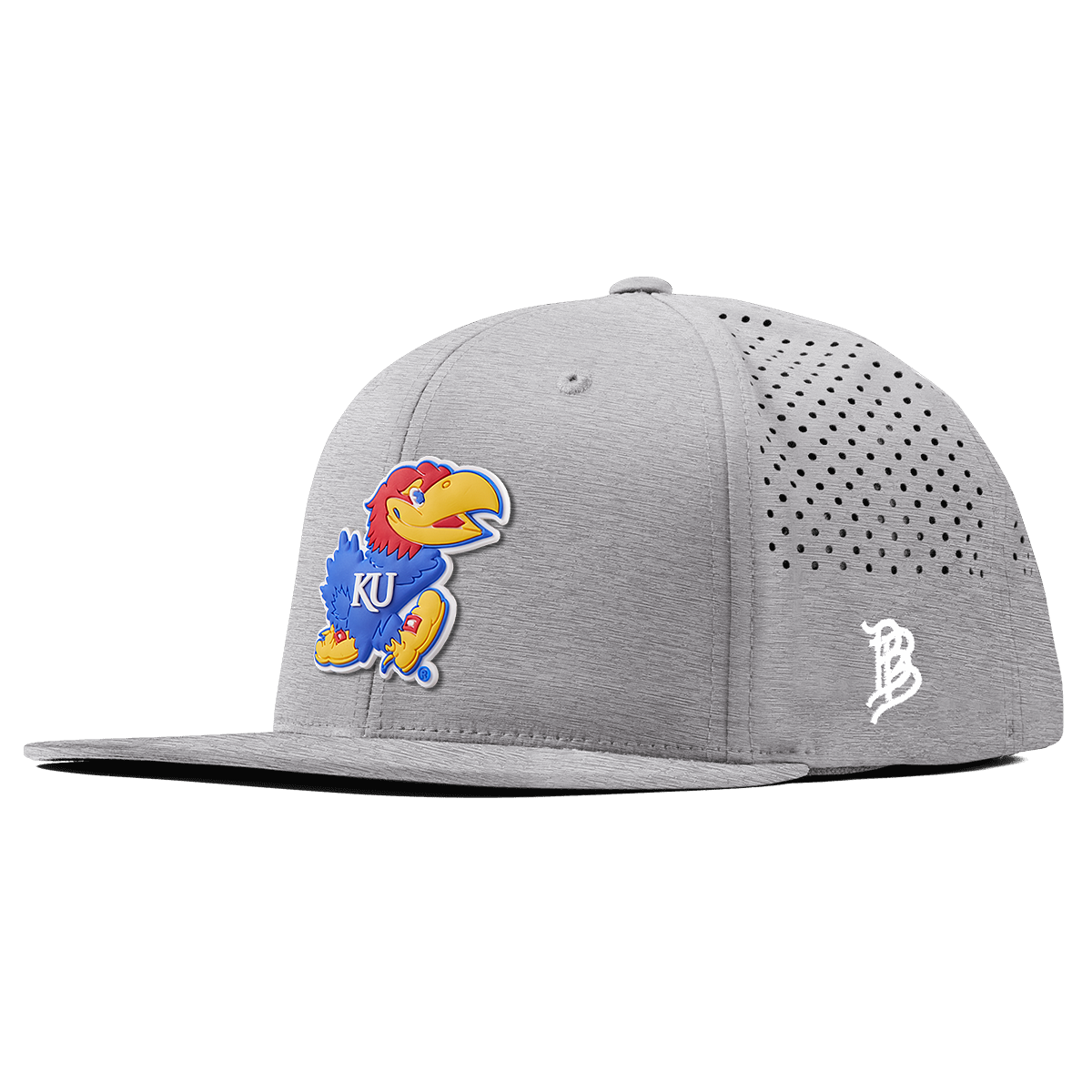 University of Kansas "Rock Chalk Jayhawk" Flat Performance Heather Gray