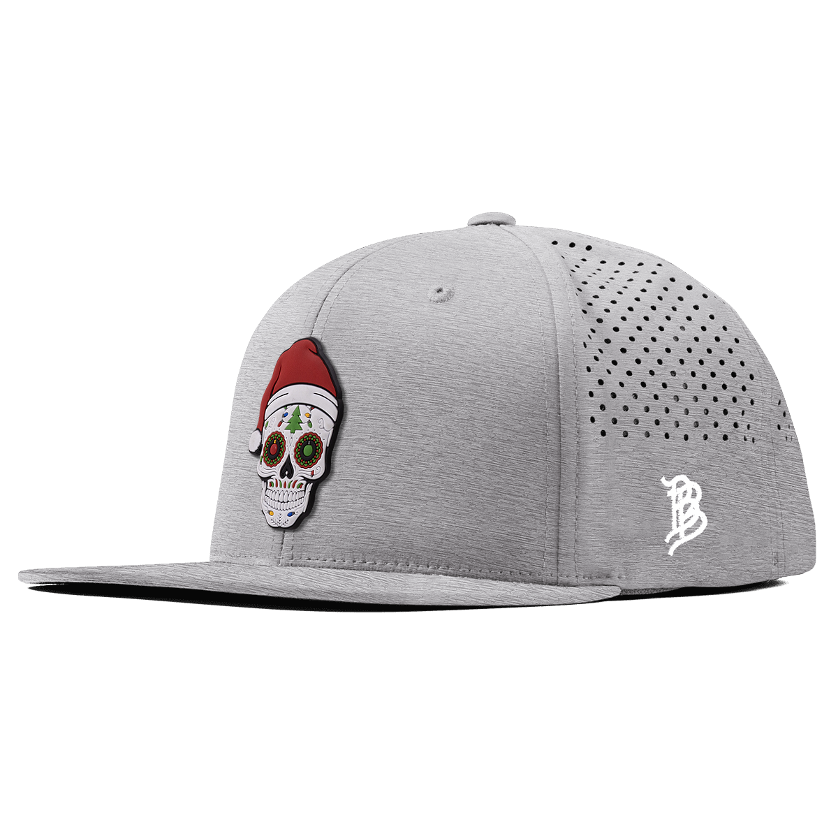 Santa Skull PVC Flat Performance Heather Gray