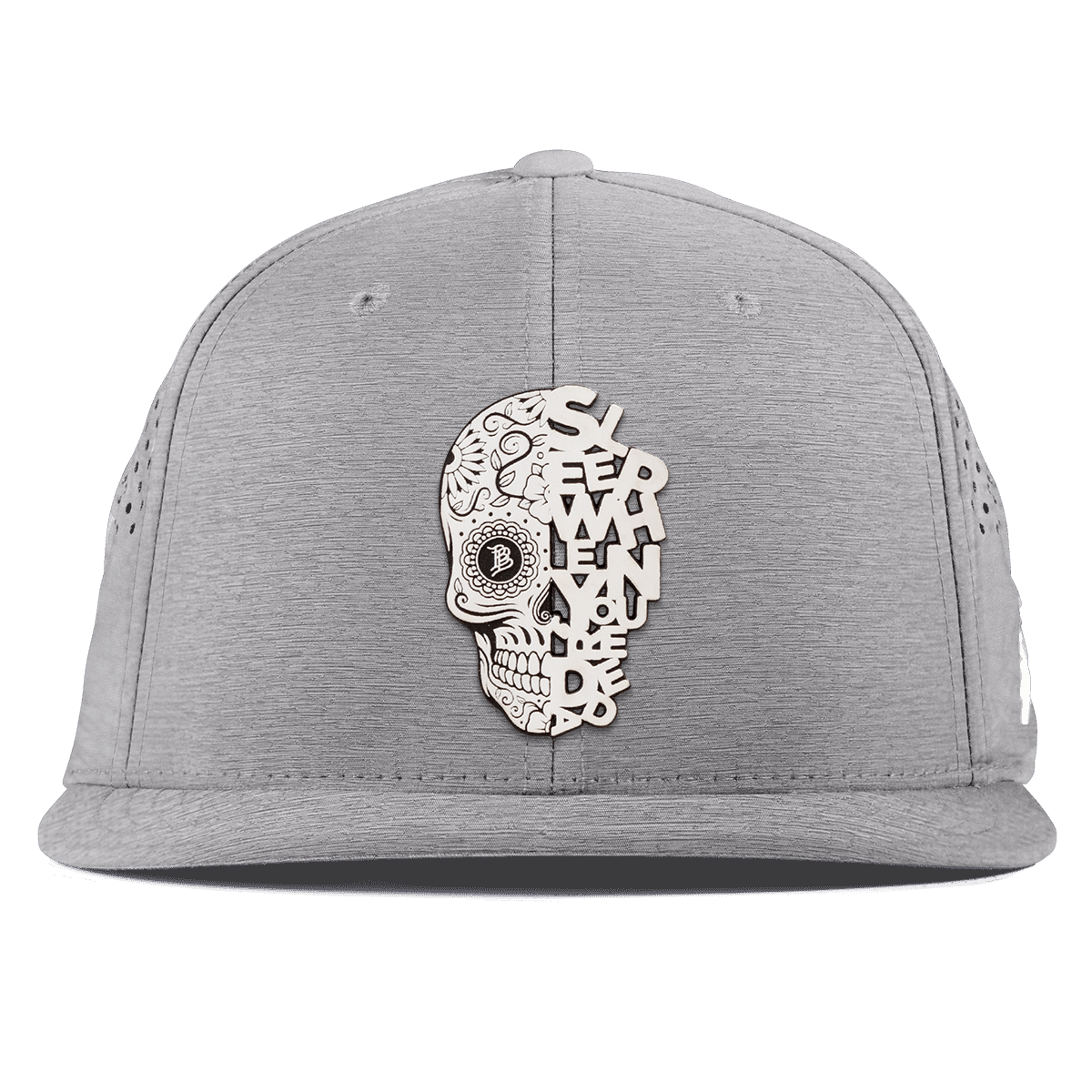 Sleep When You're Dead Skull Flat Performance Heather Gray