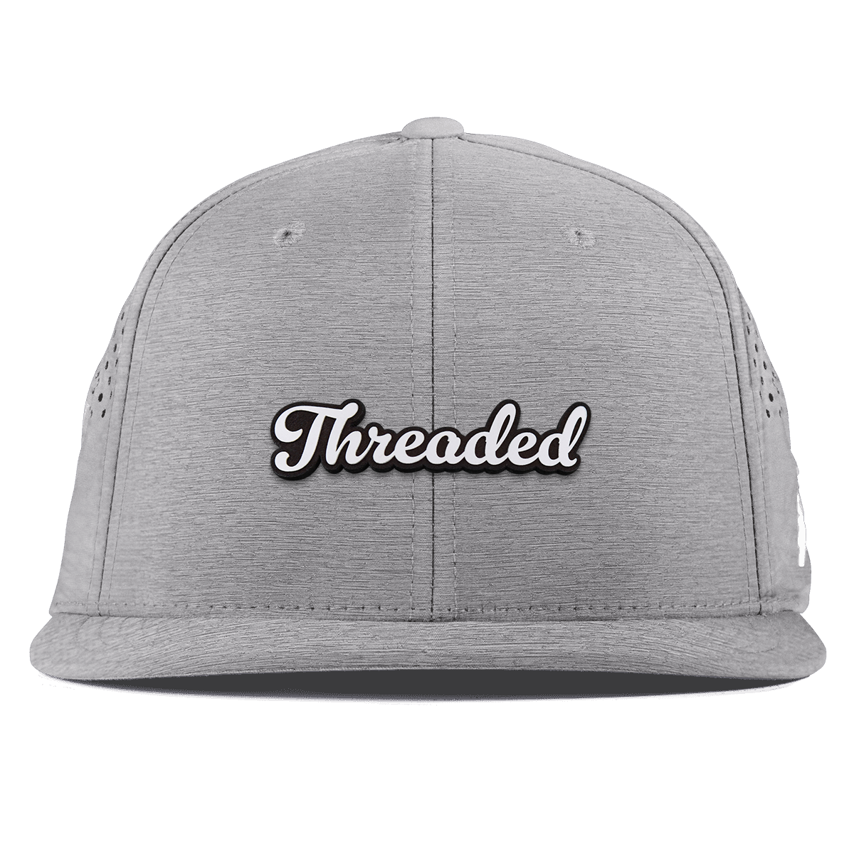 Threaded Script Flat Performance Heather Gray