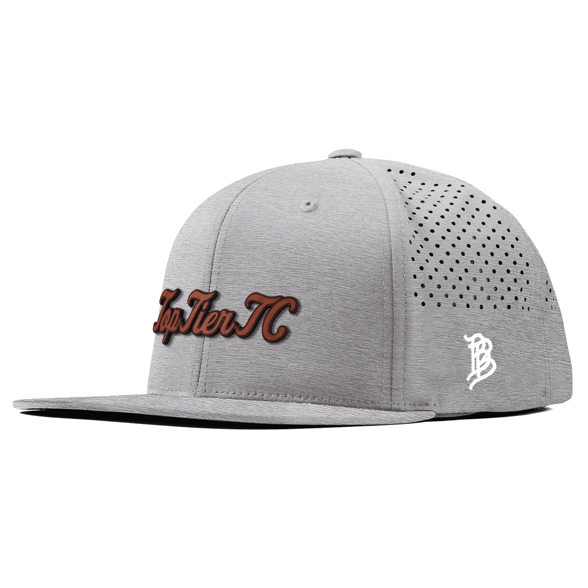 Top Tier Script Tan Flat Performance Heather Gray