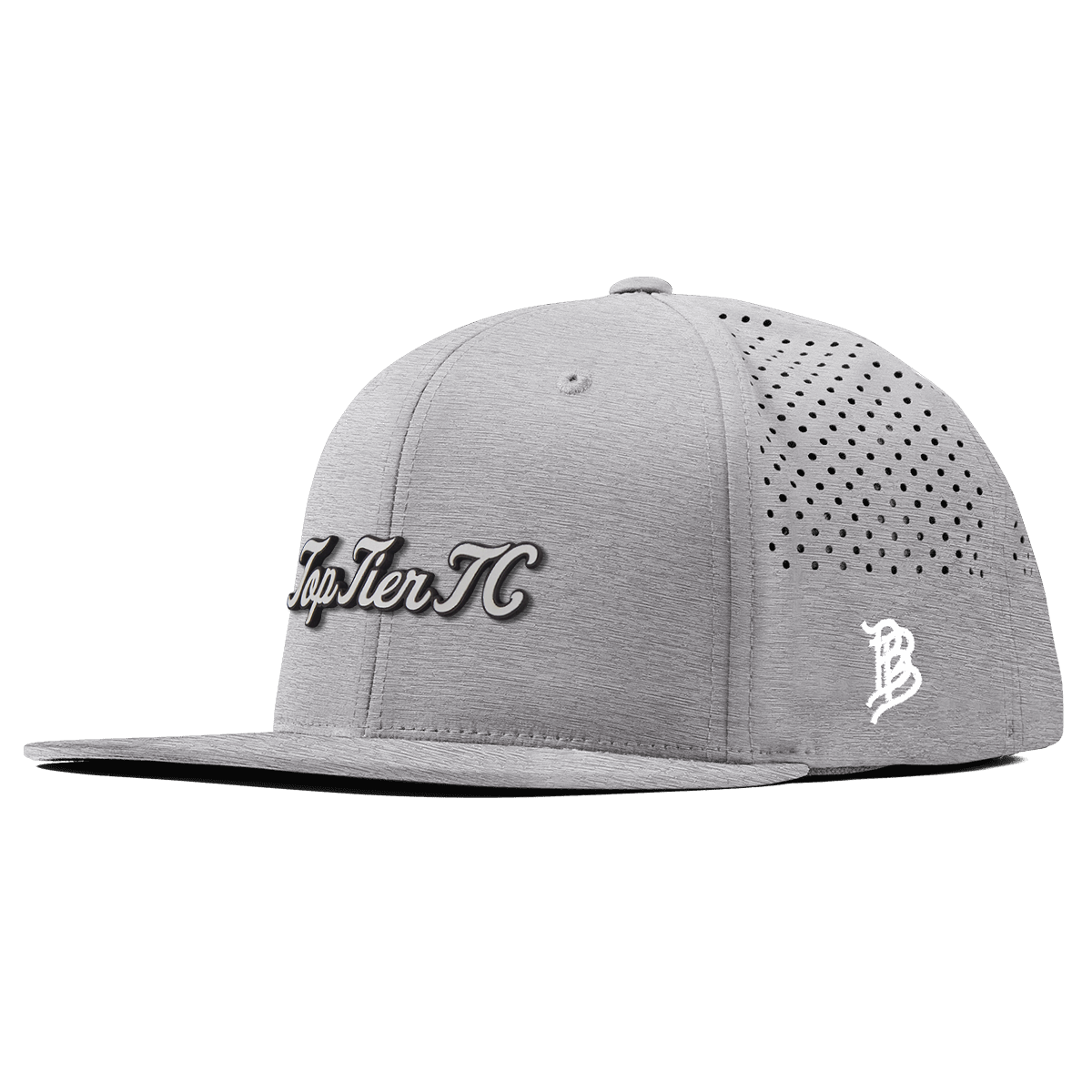 Top Tier Script White Flat Performance Heather Gray