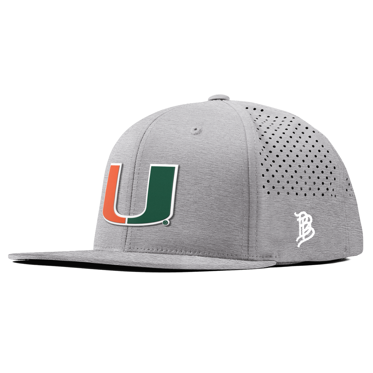 University of Miami "Miami Team Logo" Flat Performance Heather Gray