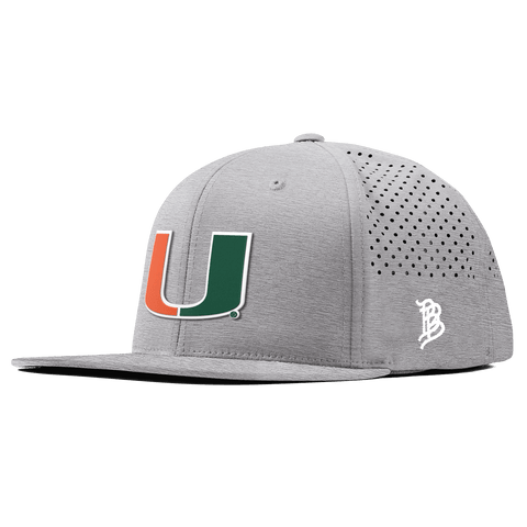 University of Miami "Miami Team Logo" Flat Performance Heather Gray