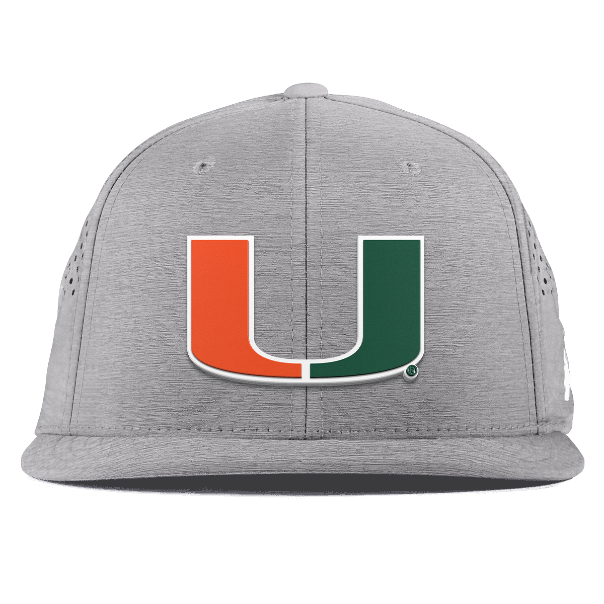 University of Miami "Miami Team Logo" Flat Performance Heather Gray