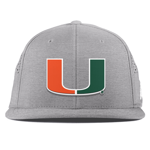University of Miami "Miami Team Logo" Flat Performance Heather Gray