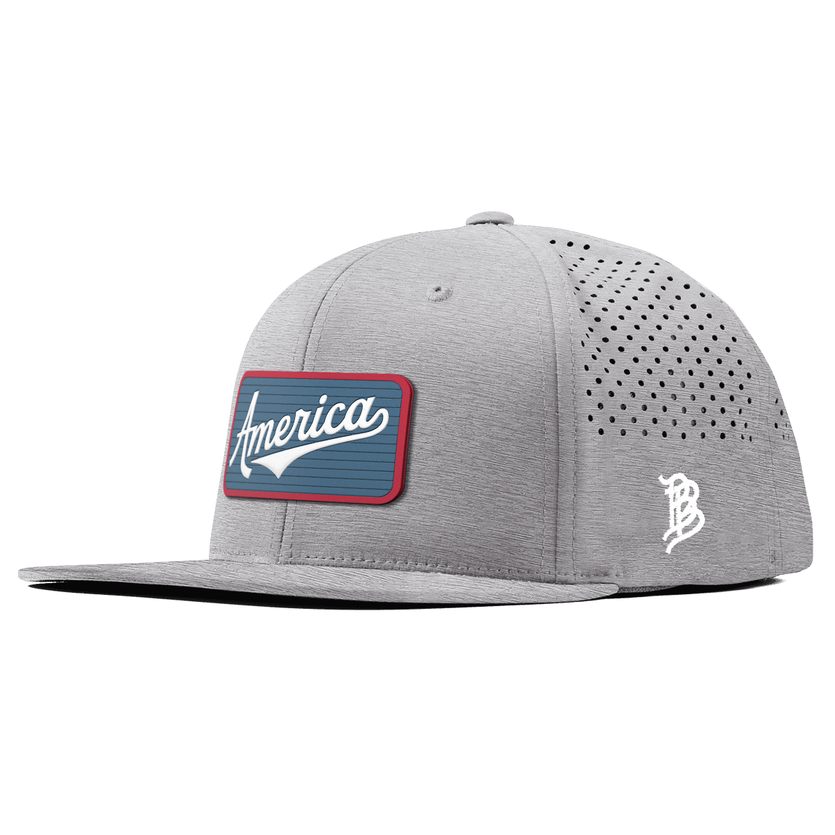 USA America Badge Flat Performance Heather Gray