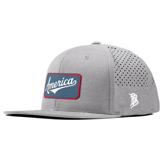 USA America Badge Flat Performance Heather Gray