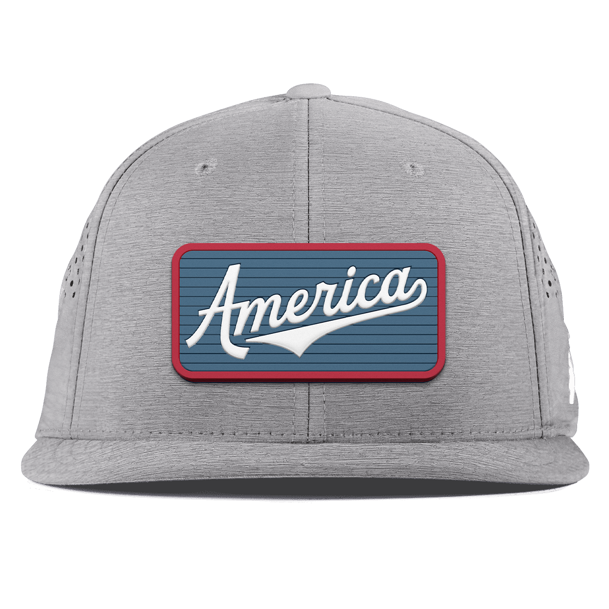 USA America Badge Flat Performance Heather Gray