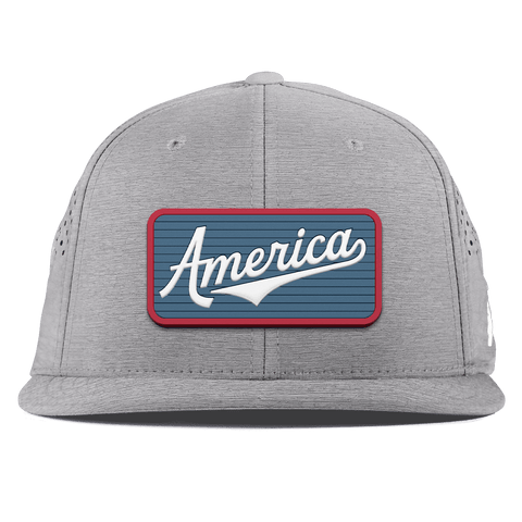 USA America Badge Flat Performance Heather Gray