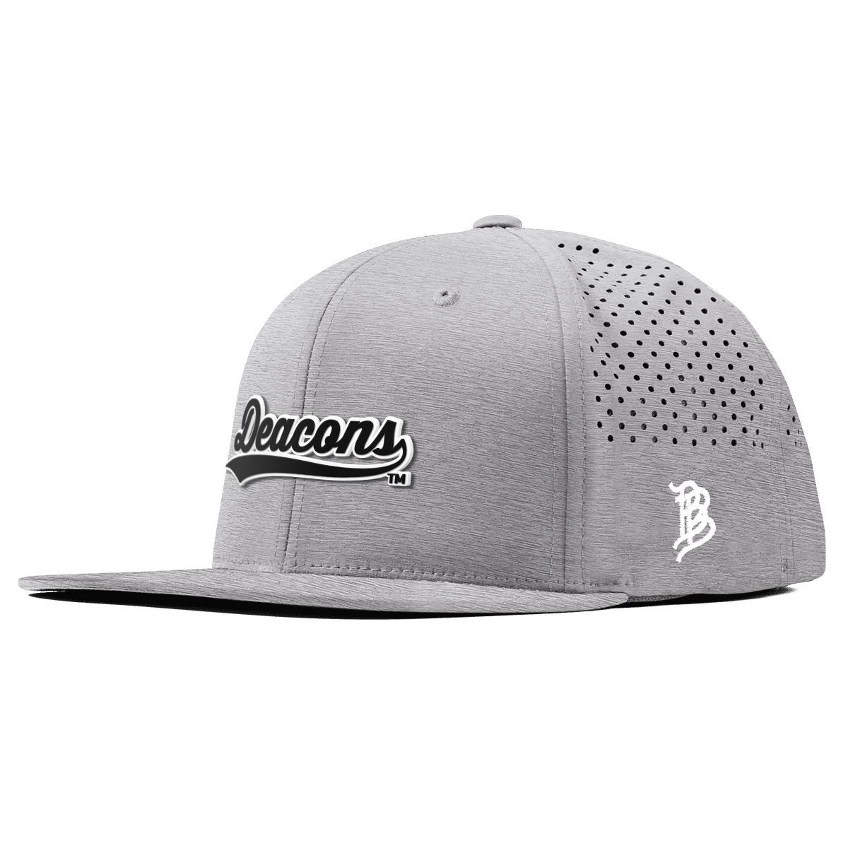 Wake Forest University "Vintage Deacons Script" Flat Performance Heather Gray