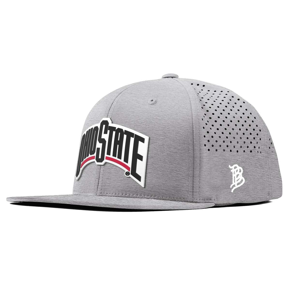 Ohio State University "Vintage Ohio State Block" Flat Performance Heather Gray