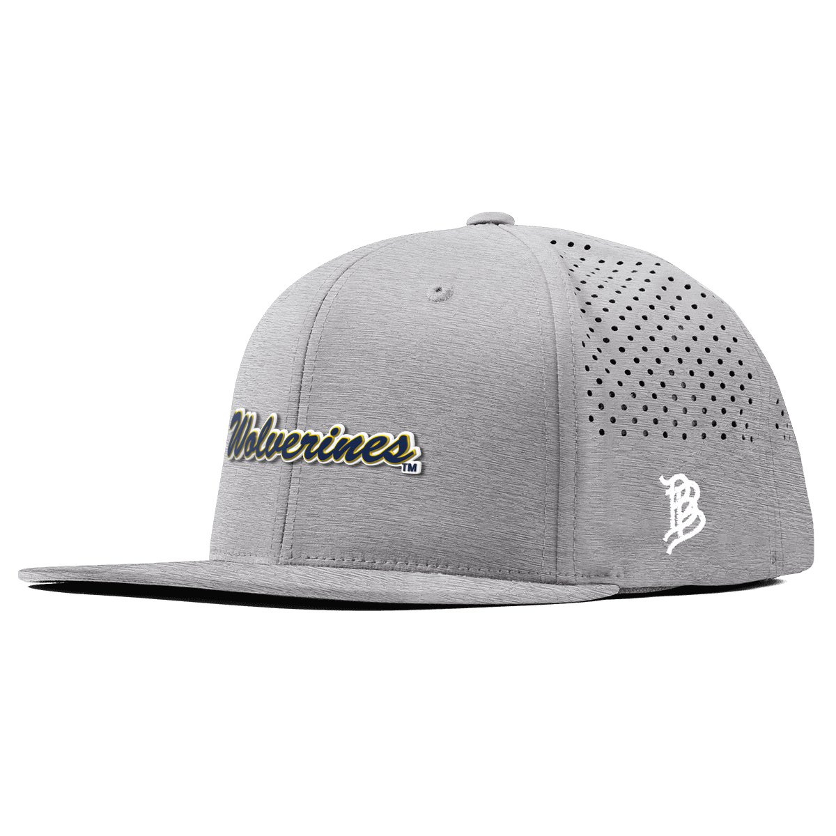 University of Michigan "Wolverines Script" Flat Performance Heather Gray
