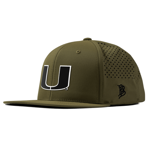 University of Miami "Vintage Miami Team Logo" Flat Performance Loden