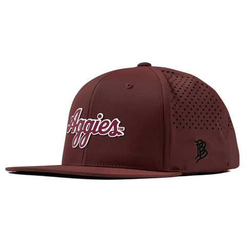 Texas A&M University "Aggies Script" Flat Performance Maroon