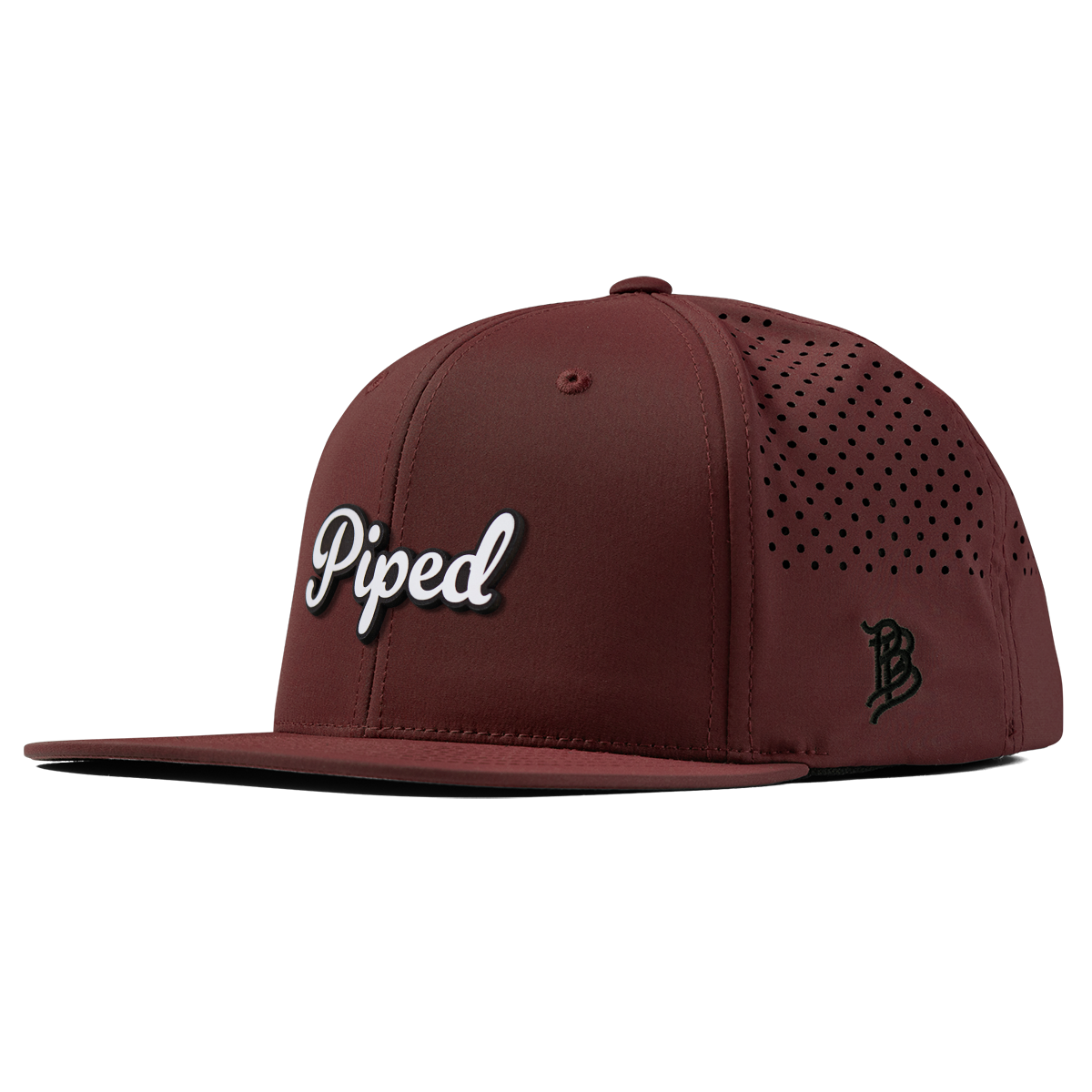 Piped Script Flat Performance Maroon